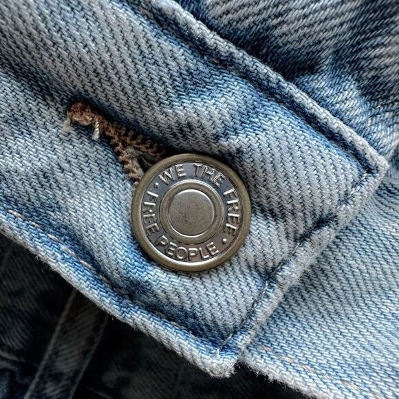 NWOT Free People We The Free Ripple Wide-Leg Jeans Light Wash Size 27L - Picture 7 of 8